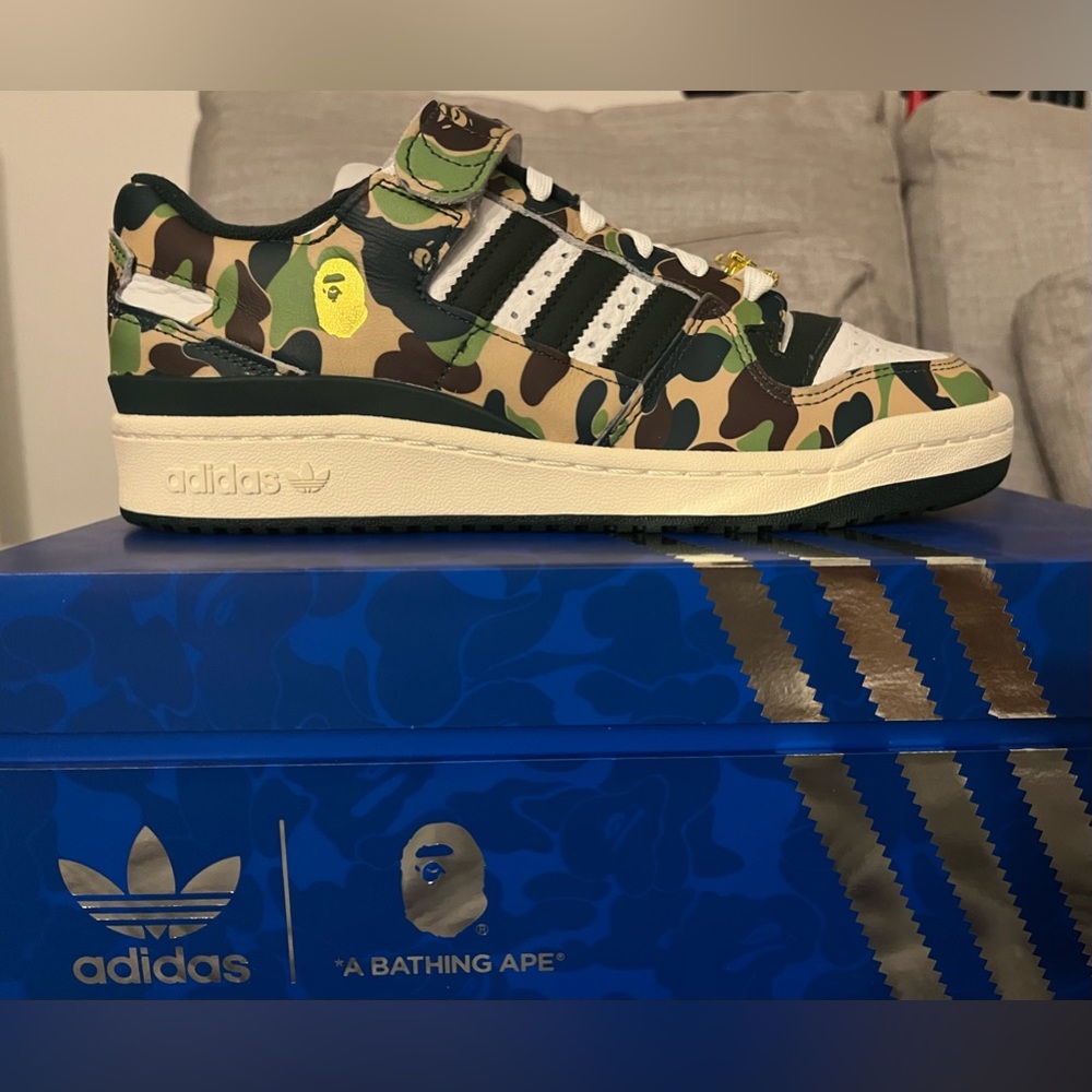 Adidas Forum Low 84 x BAPE  GREEN CAMO/CORE WHITE/METALLIC GOLD